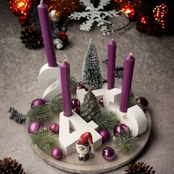 Elegante moderne Adventskranz Zahlen mit Kerzentüllen