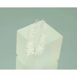 elegante Ohrhänger mit langen Spiralen - gehäkelt aus kräftigem Silberdraht, Damen-Ohrschmuck