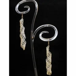 elegante Ohrhänger mit langen Spiralen - gehäkelt aus kräftigem Silberdraht, Damen-Ohrschmuck