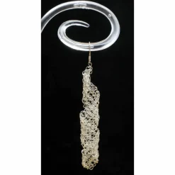 elegante Ohrhänger mit langen Spiralen - gehäkelt aus kräftigem Silberdraht, Damen-Ohrschmuck