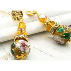 Elegante Ohrstecker, goldfarben, braun, Metallperlen, Ohrringe, handgemachter Unikatschmuck, Geschenkidee