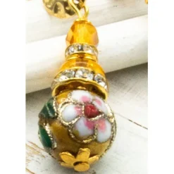 Elegante Ohrstecker, goldfarben, braun, Metallperlen, Ohrringe, handgemachter Unikatschmuck, Geschenkidee