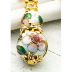 Elegante Ohrstecker, goldfarben, weiß, Metallperlen, Ohrringe, handgemachter Unikatschmuck, Geschenkidee