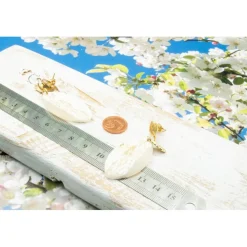 Elegante Ohrstecker in goldfarben, beige, Brautschmuck Ohrringe, handgemachtes Unikat, Weihnachtsgeschenk frau