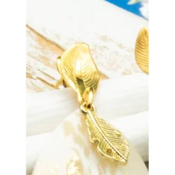 Elegante Ohrstecker in goldfarben, beige, Brautschmuck Ohrringe, handgemachtes Unikat, Weihnachtsgeschenk frau