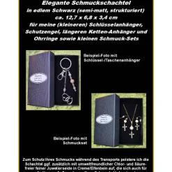 Elegante Schmuckschachtel/-Etui 12,7x6,8x3,4cm Geschenkverpackung Schlüssel-/Ketten-Anhänger Engel Ohrringe Schmuckset S