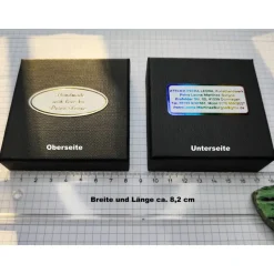 Elegante Schmuckschachtel/-Etui 8,2x8,2x2,9cm Geschenkverpackung f. Armband Ohrringe Anhänger Engel Schmuckset Schwarz