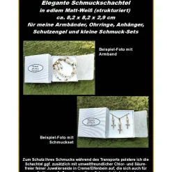 Elegante Schmuckschachtel/-Etui 8,2x8,2x2,9cm Geschenkverpackung f. Armband Ohrringe Anhänger Engel Schmuckset Matt-Weiß