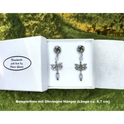 Elegante Schmuckschachtel/-Etui 8,2x8,2x2,9cm Geschenkverpackung f. Armband Ohrringe Anhänger Engel Schmuckset Matt-Weiß