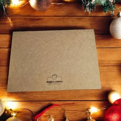 Elegante Weihnachtskarte auf Leinen-geprägtem Strukturpapier – wahlweise mit edlem oder natürlichem Kuvert