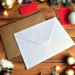 Elegante Weihnachtskarte auf Leinen-geprägtem Strukturpapier – wahlweise mit edlem oder natürlichem Kuvert