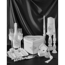 Elegantes Hochzeitsset aus Wildleder mit Kristallen – personalisiert, romantisch & luxuriös handgefertigt