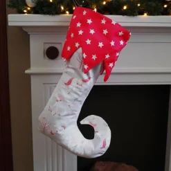 Elfensocke mit Einhorn Motiven, Kaminsocke zum aufhängen und befüllen