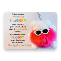 Endlich Schulkind! Mut-Monster FLOBBY, Geschenk Einschulung, Mutmacher, Glücksbringer