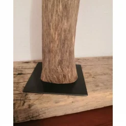 Engel aus Treibholz – Handgemachte Skulptur mit Hufeisen-Flügeln & Edelstahlkopf – Unikat als Schutzengel