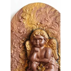 Engel DER NACHDENKLICHE Collage auf Keilrahmen Geschenk Muttertag Valentinstag Geburtstag Putte Schutzengel