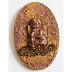 Engel DER NACHDENKLICHE Collage auf Keilrahmen Geschenk Muttertag Valentinstag Geburtstag Putte Schutzengel