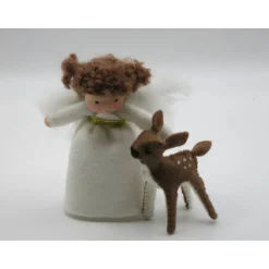 Engelchen mit Kitz - Wrihnachten - Advent - Blumenkind - Jahreszeitentisch - Waldorf Art - Art. Nr. WI12