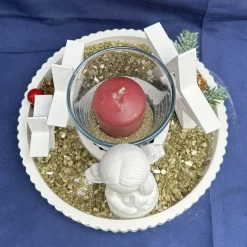 Engel-Dekoarrangement mit Windlicht & Sternen – liebevolle Weihnachtsdeko & Geschenkidee