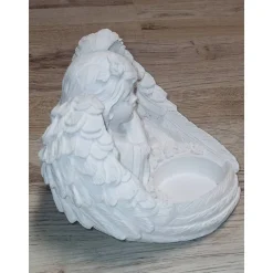 Engelsfigur mit Teelichteinsatz, Grabdekoration, Trauer