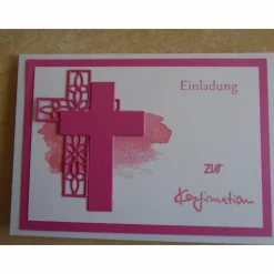 Enladungskarten zur Konfimation Junge Mädchen Einladungen Kreuz Einladung Kommunion Einladungskarte Farben nach Wahl