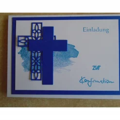Enladungskarten zur Konfimation Junge Mädchen Einladungen Kreuz Einladung Kommunion Einladungskarte Farben nach Wahl