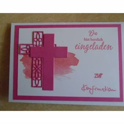 Enladungskarten zur Konfimation Mädchen Junge Einladungen Kreuz Einladung Kommunion Einladungskarte Farben nach Wahl