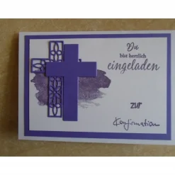 Enladungskarten zur Konfimation Mädchen Junge Einladungen Kreuz Einladung Kommunion Einladungskarte Farben nach Wahl