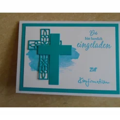 Enladungskarten zur Konfimation Mädchen Junge Einladungen Kreuz Einladung Kommunion Einladungskarte Farben nach Wahl