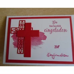 Enladungskarten zur Konfimation Mädchen Junge Einladungen Kreuz Einladung Kommunion Einladungskarte Farben nach Wahl