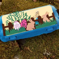 10er Eierkarton blau bunt Ostergeschenk verpacken