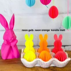 3er oder 9er Set Hasen zum Aufhängen – Moderne Osteranhänger im Lamellen-Look, 3D-Druck, personalisierbare Osterdeko innen & außen