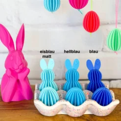 3er oder 9er Set Wabeneier zum Aufhängen – Moderne Osteranhänger im Lamellen-Look, Osterdeko innen & außen, 3D-Druck