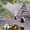 3er Set , Silber und Grau Christbaumschmuck