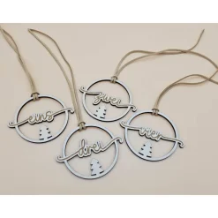 4er Set Adventskranz Zahlen Holz Adventszahlen Zahlenanhänger Adventskranzanhänger Weihnachtsdeko skandinavisch