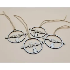 4er Set Adventskranz Zahlen Holz Adventszahlen Zahlenanhänger Adventskranzanhänger Weihnachtsdeko skandinavisch