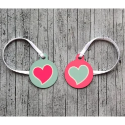 2er Set Anhänger **HerzDUO1** von ZWEIFARBIG 3,2cm Glücksbringer Oktoberfest Valentinstag