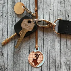 2er Set Anhänger **Hirsche** von ZWEIFARBIG 3,2cm Glücksbringer Oktoberfest Schlüsselanhänger Geweih Herz