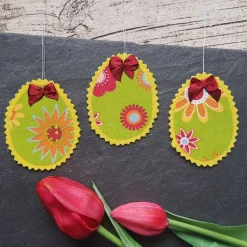 3er Set bunte Ostereier zum aufhängen ~ Osterdeko ~ Osterei ~ Deko Frühling