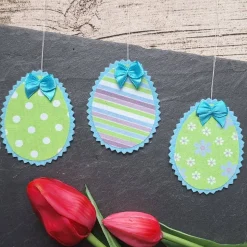 3er Set bunte Ostereier zum aufhängen ~ Osterdeko ~ Osterei ~ Deko Frühling