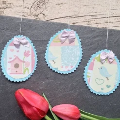 3er Set bunte Ostereier zum aufhängen ~ Osterdeko ~ Osterei ~ Deko Frühling