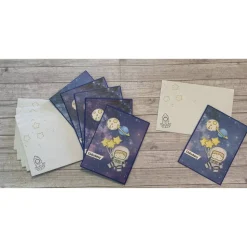 6er Set Einladungskarten zum Kindergeburtstag oder anderen Anlässen, „kleine Astronauten zur Feier“, Party, Handarbeit