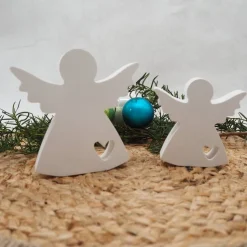 2er Set Engel in zwei Größen – Weihnachtsdeko & Engel aus Reliefgießpulver zum Hinstellen