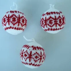 3er Set gestrickter Baumschmuck