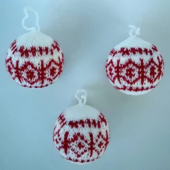 3er Set gestrickter Baumschmuck