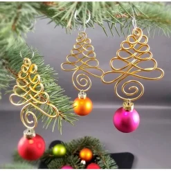 3er Set Gold Christbaumschmuck, Farbauswahl