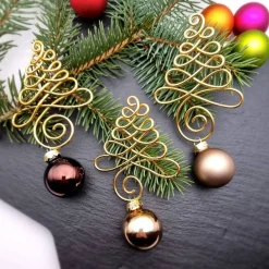 3er Set Gold Christbaumschmuck, Farbauswahl