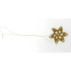 9er Set gold-glänzende gehäkelte Weihnachtssterne – Filigraner Christbaumschmuck & Deko