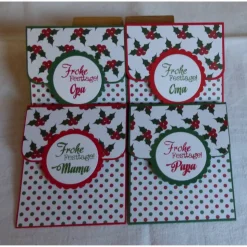 4er Set Gutscheinverpackung für Weihnachten