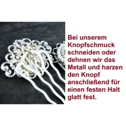 3er Set Haarkämme, silber-weiss